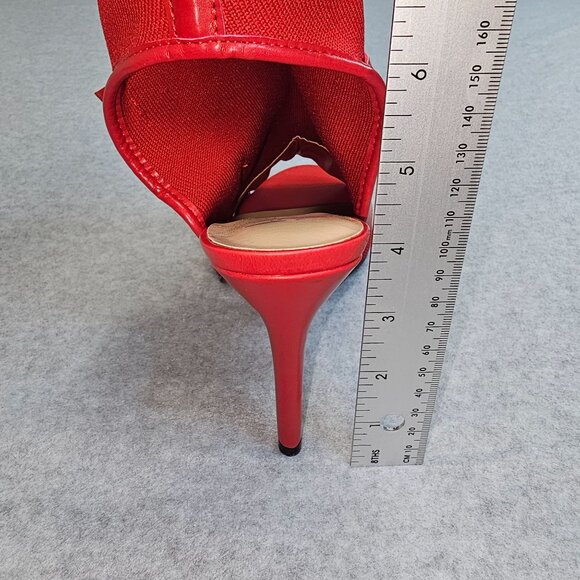 Nicole Miller Red Strappy Open-Toe Ankle Boot Heels Size 9 - Picture 10 of 10